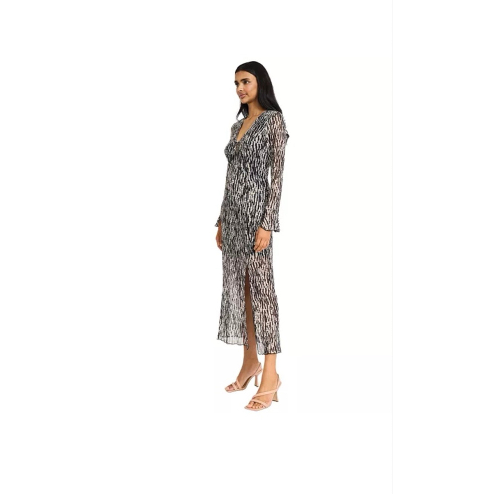 DONNA MORGAN Long Sleeve Dress Size 0 Black Cream New NWT MSRP:$128 A-Line - Picture 2 of 16